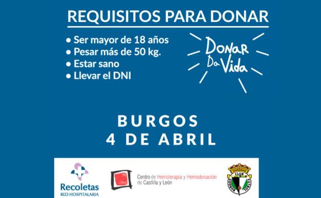 Dona sangre y te llevarás dos entradas para el partido del Burgos C.F. contra el C.D. Izarra