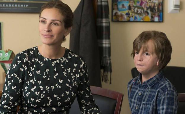 Julia Roberts and Jacob Tremblay in a sequence from 'Wonder'. 